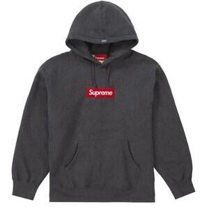 Supreme Charcoal Box Logo Hooded Sweatshirt  (FW21) - Large
